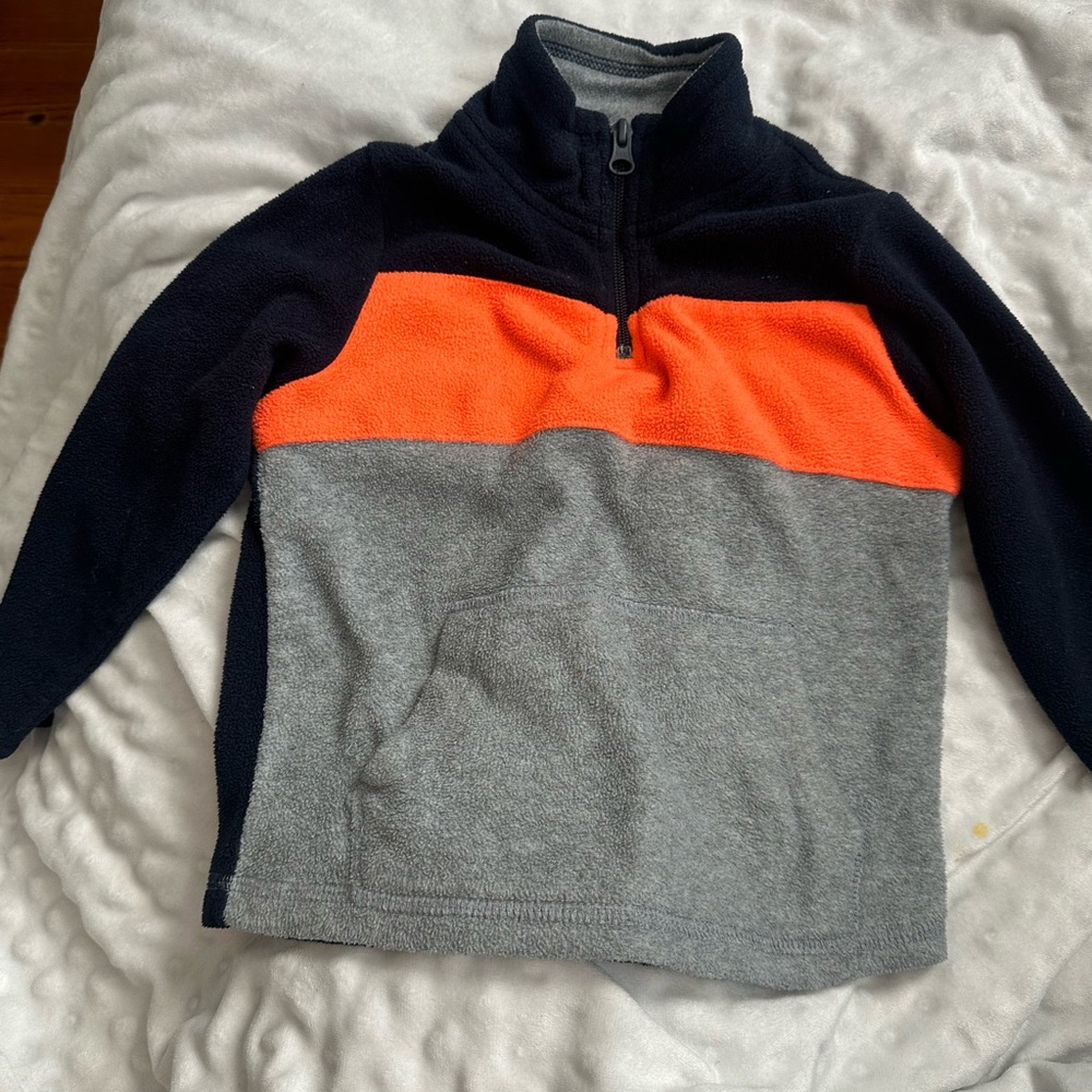 The Children's Place Black, Orange, and Gray Zip-Up Sweater